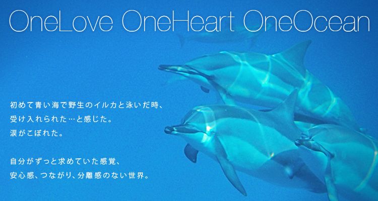 OneLove OneHeart OneOcean_初めて青い海で野生のイルカと泳いだ時、受け入れられた&hellip;と感じた。涙がこぼれた。自分がずっと求めていた感覚、安心感、つながり、分離感のない世界。